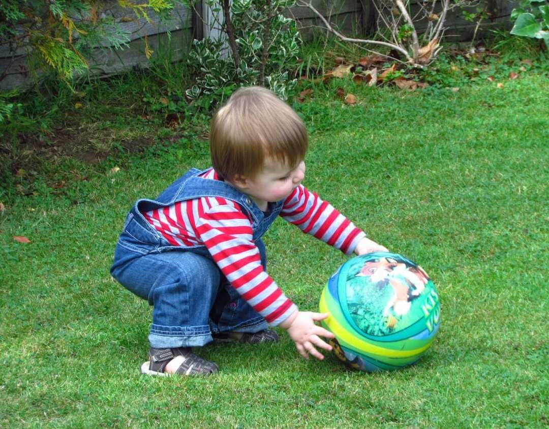 baby playing outside