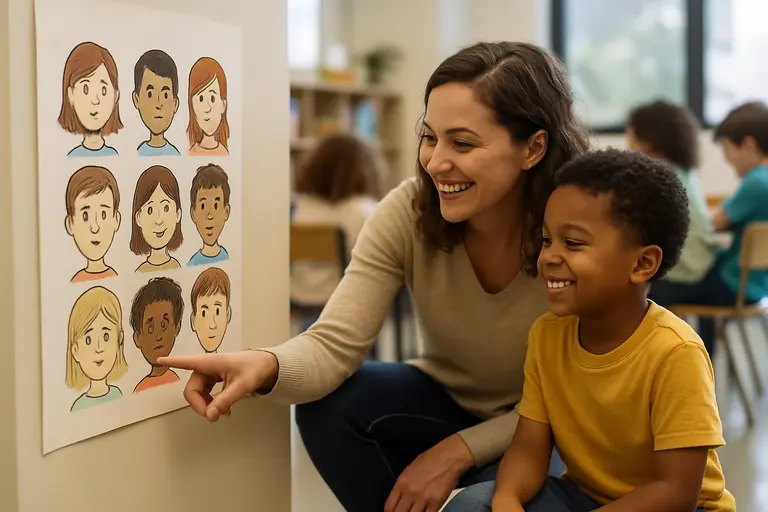 Teacher taking notes while observing children talking during play