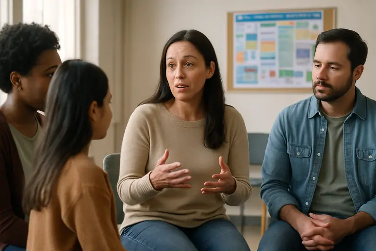 School staff member helping a parent review translated forms