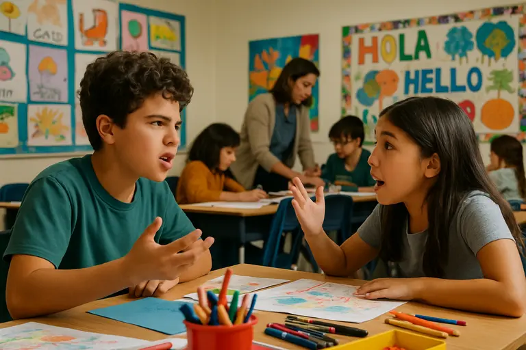 Children using books and play materials while an adult supports conversation