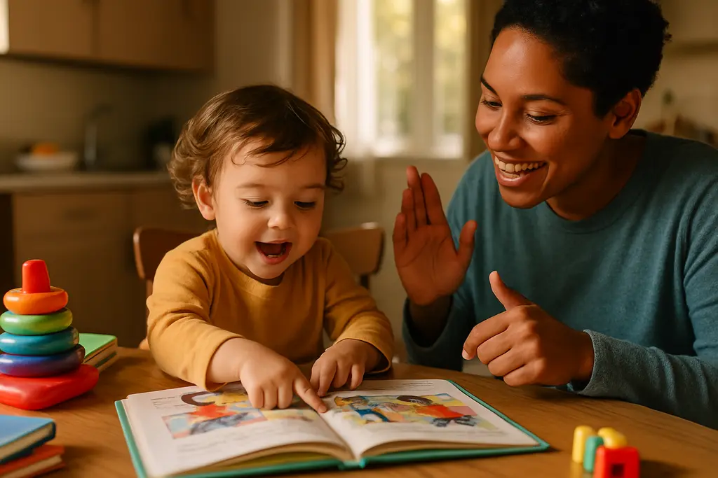 Child listening during a Heritage Language Prediction activity at home