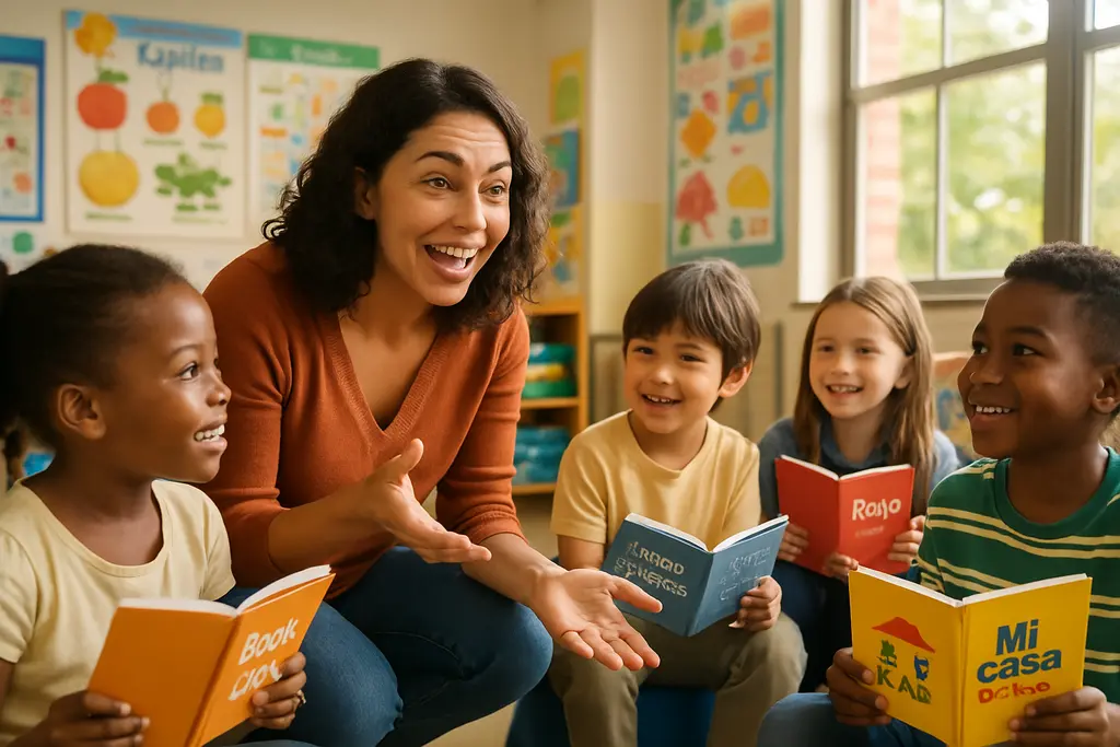 Puerto Rico Bilingual Classrooms with children listening during a bilingual story activity